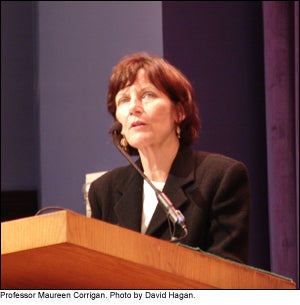 Professor Maureen Corrigan giving a speech