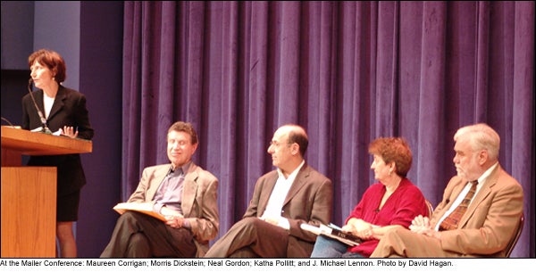 Maurreen Corrigan, Morris Dickstein, Neal Gordon, Katha Politt, and J. Michael Lennon at the Mailer Conference